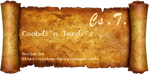 Csobán Teréz névjegykártya